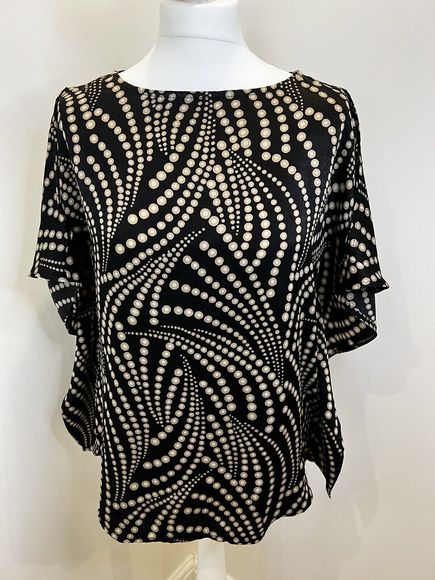Tops - Mint Velvet ‘Nancy’ Black Satin Printed Top Size Small (UK 8-10) RRP £69